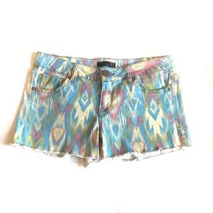 Fire Los Angeles Shorts Sz 7 Aztec Tribal Boho Summer Casual Festival Southwest